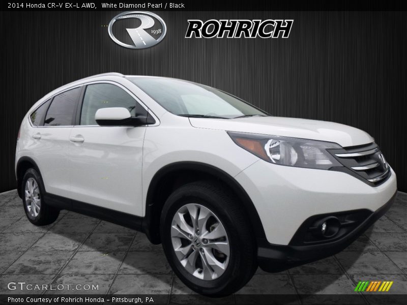 White Diamond Pearl / Black 2014 Honda CR-V EX-L AWD