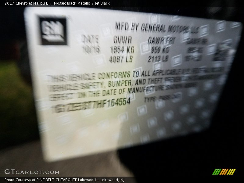 Mosaic Black Metallic / Jet Black 2017 Chevrolet Malibu LT