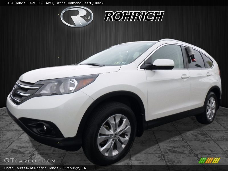 White Diamond Pearl / Black 2014 Honda CR-V EX-L AWD