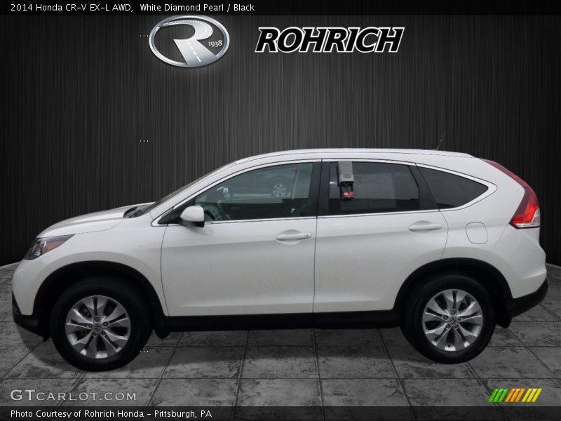 White Diamond Pearl / Black 2014 Honda CR-V EX-L AWD