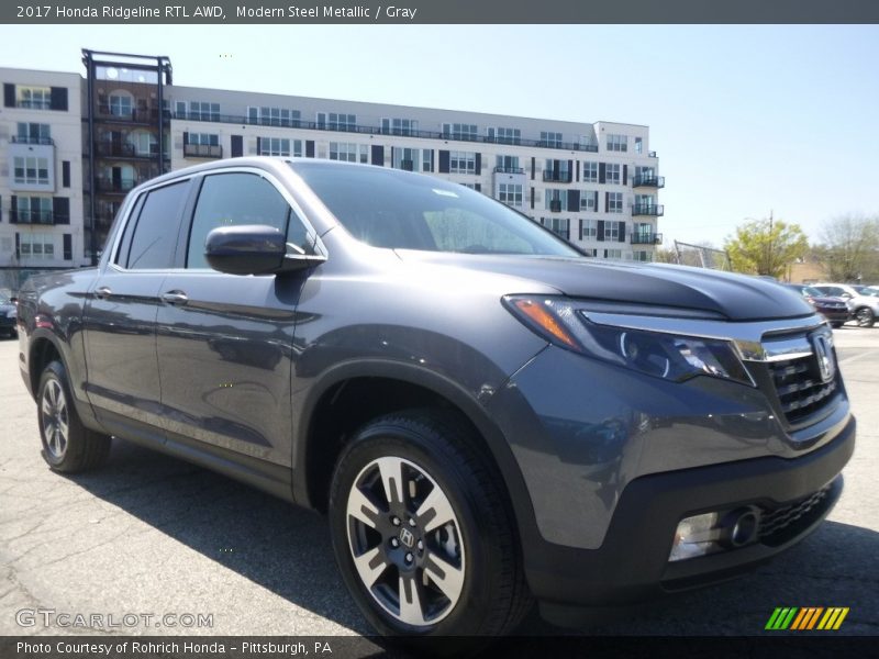 Modern Steel Metallic / Gray 2017 Honda Ridgeline RTL AWD