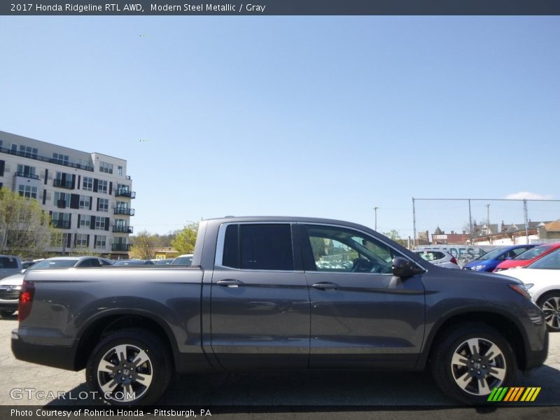 Modern Steel Metallic / Gray 2017 Honda Ridgeline RTL AWD