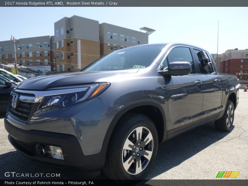 Modern Steel Metallic / Gray 2017 Honda Ridgeline RTL AWD