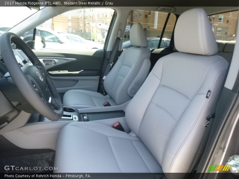 Modern Steel Metallic / Gray 2017 Honda Ridgeline RTL AWD