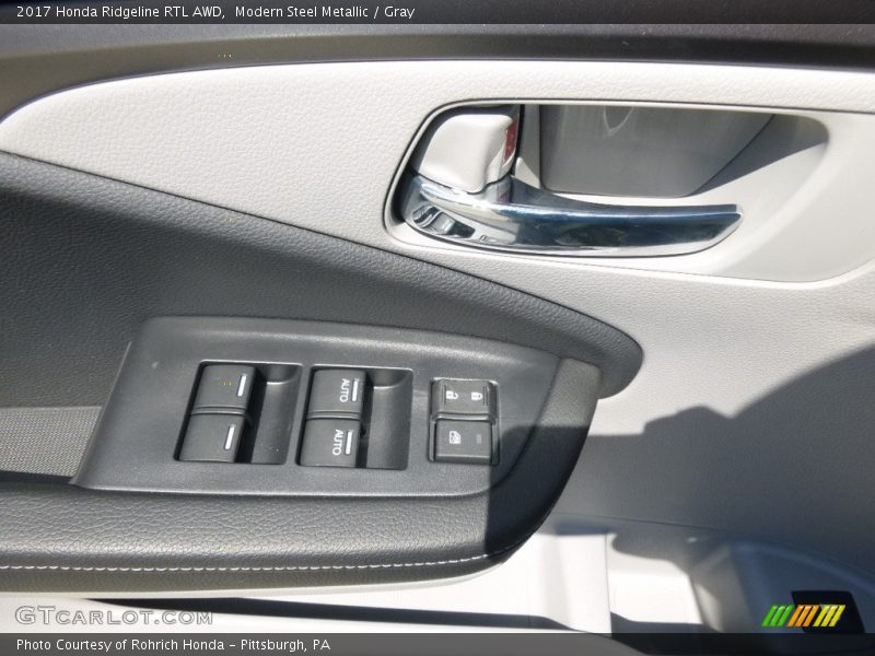 Modern Steel Metallic / Gray 2017 Honda Ridgeline RTL AWD