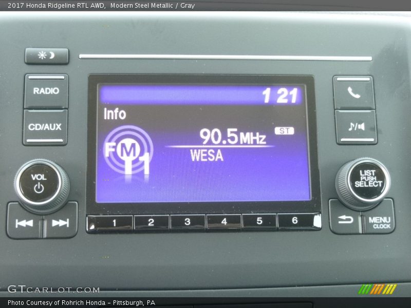 Modern Steel Metallic / Gray 2017 Honda Ridgeline RTL AWD
