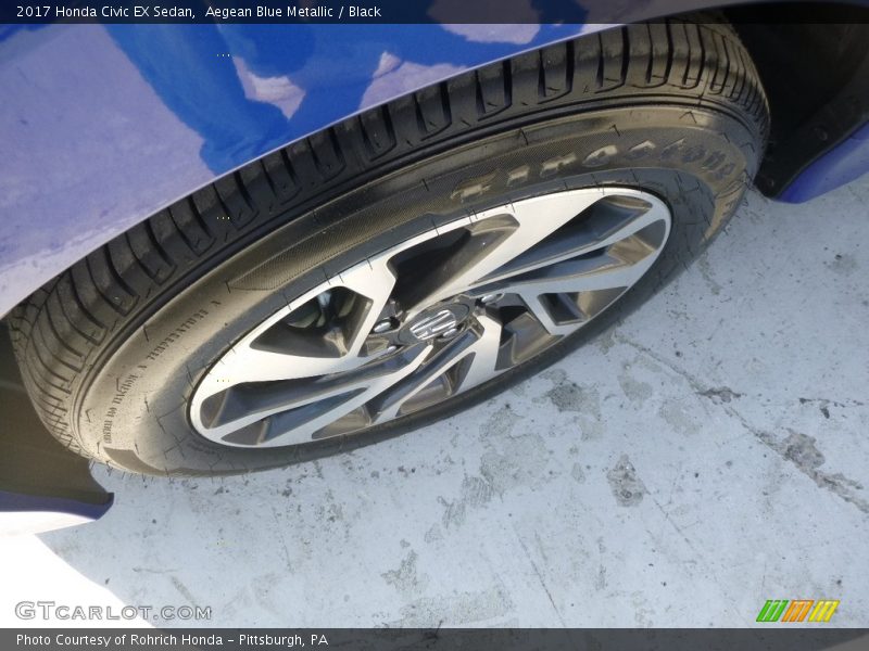 Aegean Blue Metallic / Black 2017 Honda Civic EX Sedan