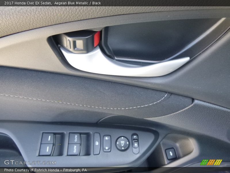 Aegean Blue Metallic / Black 2017 Honda Civic EX Sedan