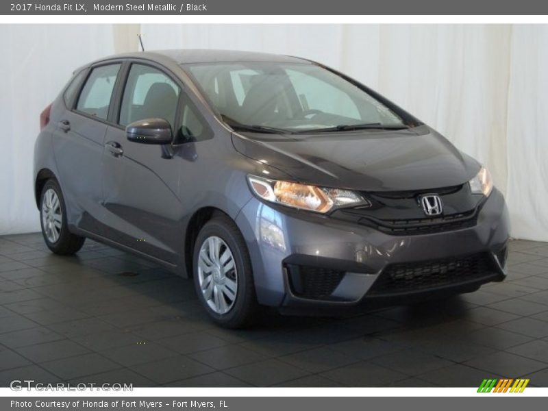 Modern Steel Metallic / Black 2017 Honda Fit LX