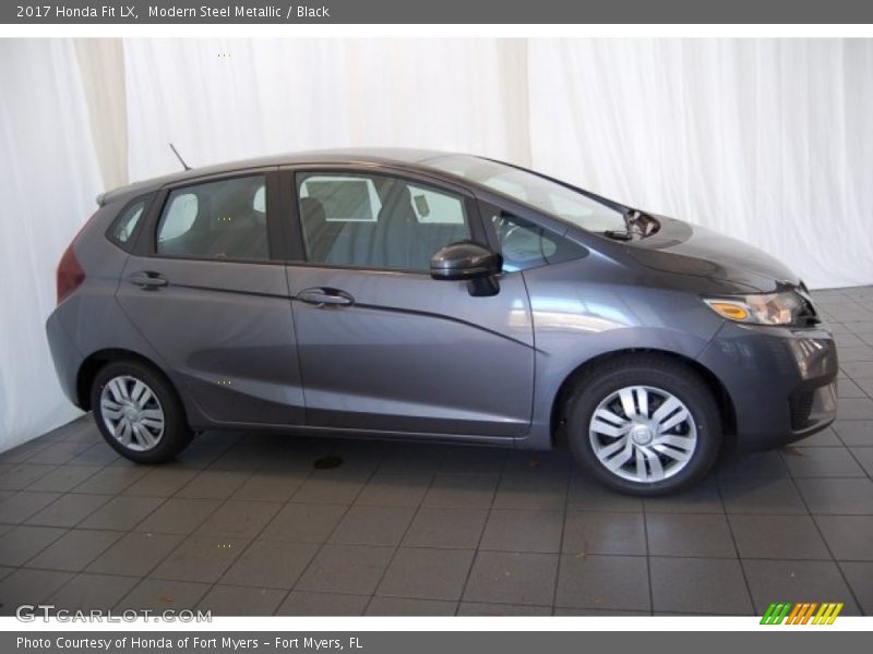 Modern Steel Metallic / Black 2017 Honda Fit LX