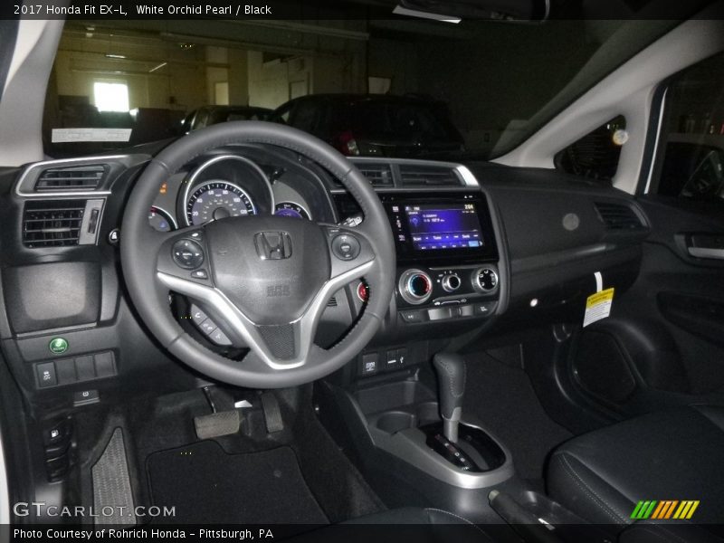 White Orchid Pearl / Black 2017 Honda Fit EX-L
