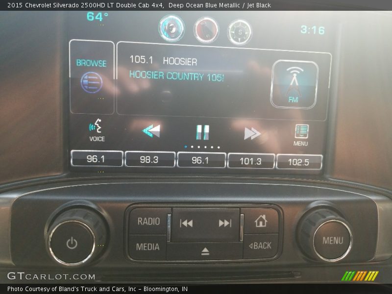 Deep Ocean Blue Metallic / Jet Black 2015 Chevrolet Silverado 2500HD LT Double Cab 4x4