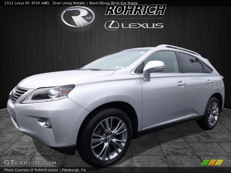 Silver Lining Metallic / Black/Ebony Birds Eye Maple 2013 Lexus RX 450h AWD