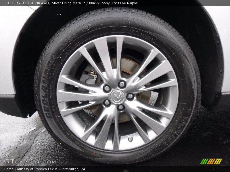 Silver Lining Metallic / Black/Ebony Birds Eye Maple 2013 Lexus RX 450h AWD
