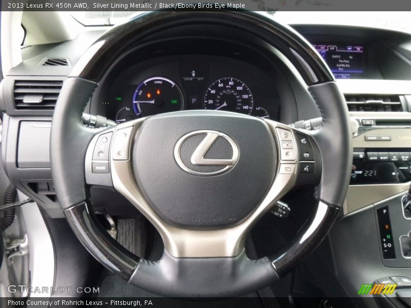 Silver Lining Metallic / Black/Ebony Birds Eye Maple 2013 Lexus RX 450h AWD