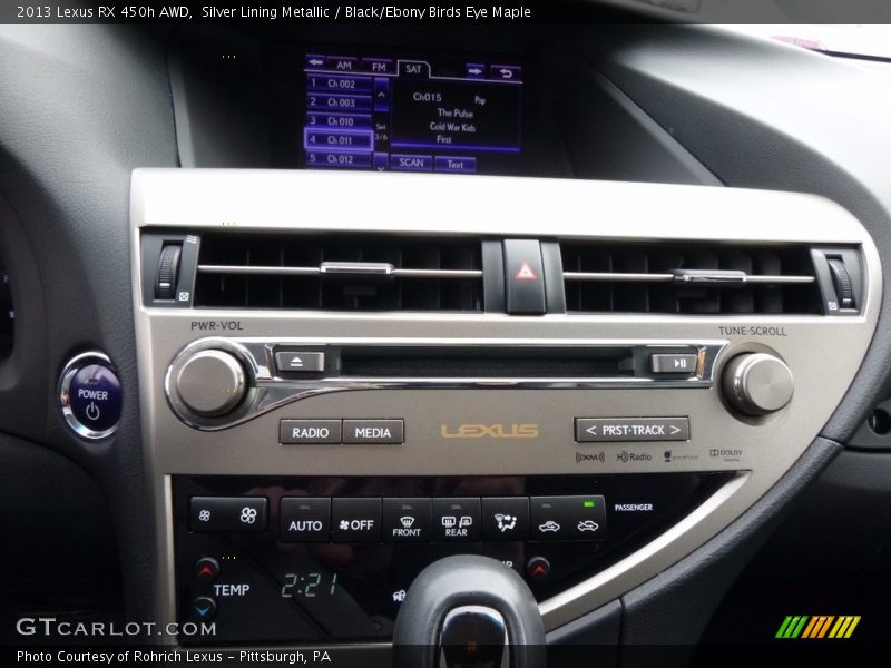 Silver Lining Metallic / Black/Ebony Birds Eye Maple 2013 Lexus RX 450h AWD