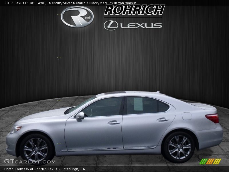 Mercury Silver Metallic / Black/Medium Brown Walnut 2012 Lexus LS 460 AWD