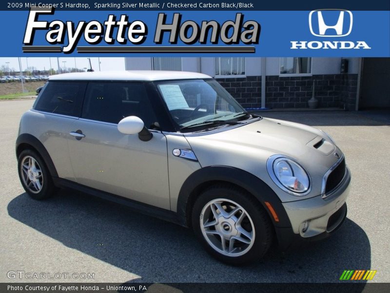 Sparkling Silver Metallic / Checkered Carbon Black/Black 2009 Mini Cooper S Hardtop