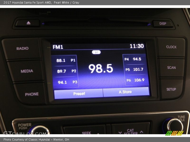 Pearl White / Gray 2017 Hyundai Santa Fe Sport AWD