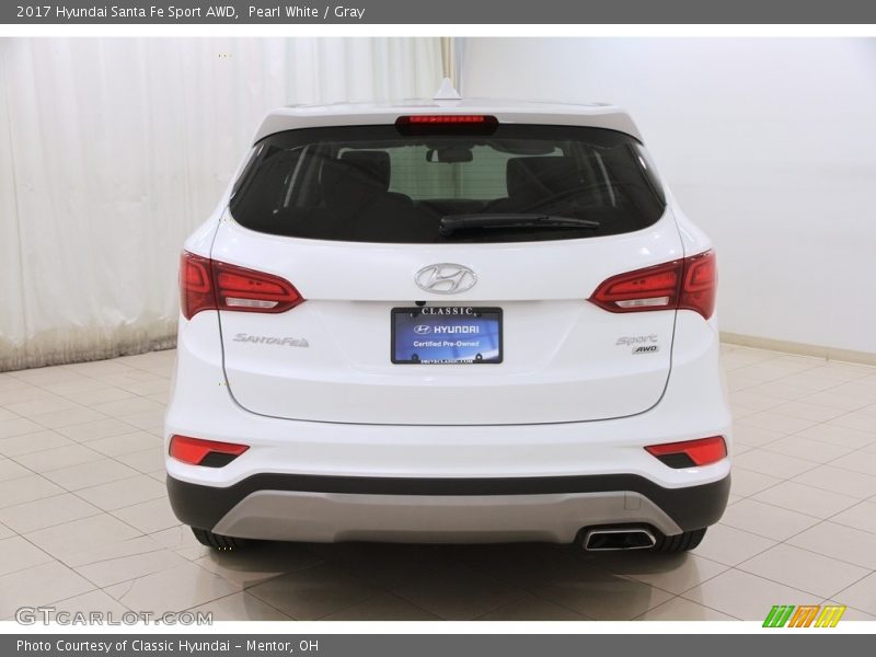 Pearl White / Gray 2017 Hyundai Santa Fe Sport AWD