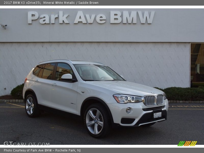 Mineral White Metallic / Saddle Brown 2017 BMW X3 xDrive35i