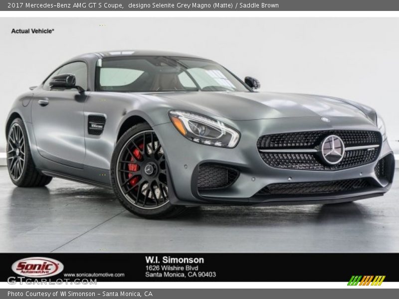 designo Selenite Grey Magno (Matte) / Saddle Brown 2017 Mercedes-Benz AMG GT S Coupe