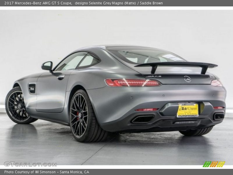 designo Selenite Grey Magno (Matte) / Saddle Brown 2017 Mercedes-Benz AMG GT S Coupe