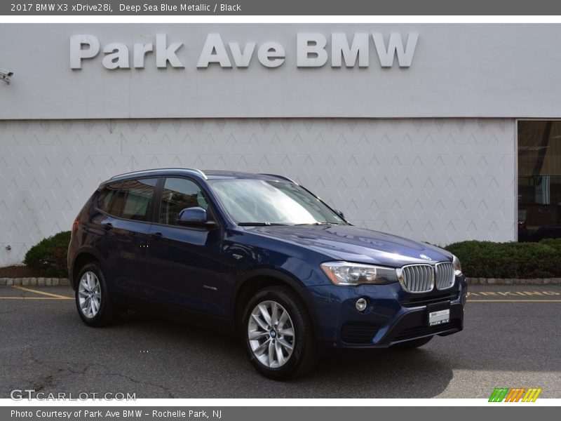 Deep Sea Blue Metallic / Black 2017 BMW X3 xDrive28i