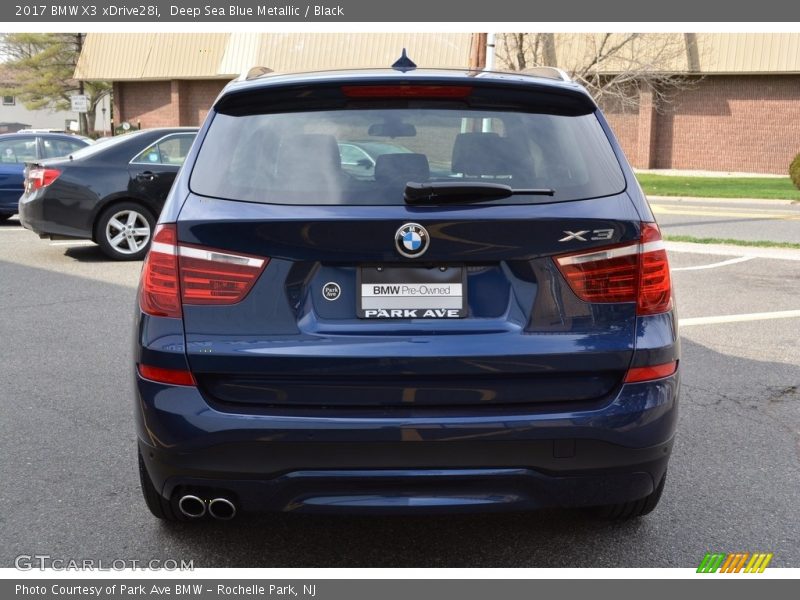 Deep Sea Blue Metallic / Black 2017 BMW X3 xDrive28i