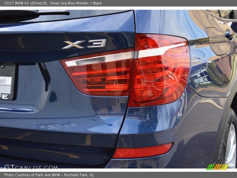 Deep Sea Blue Metallic / Black 2017 BMW X3 xDrive28i