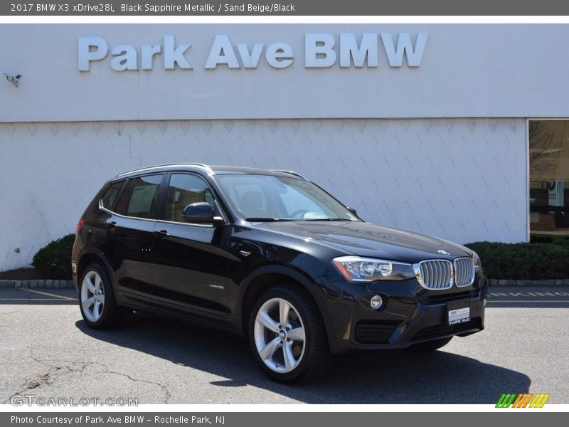 Black Sapphire Metallic / Sand Beige/Black 2017 BMW X3 xDrive28i