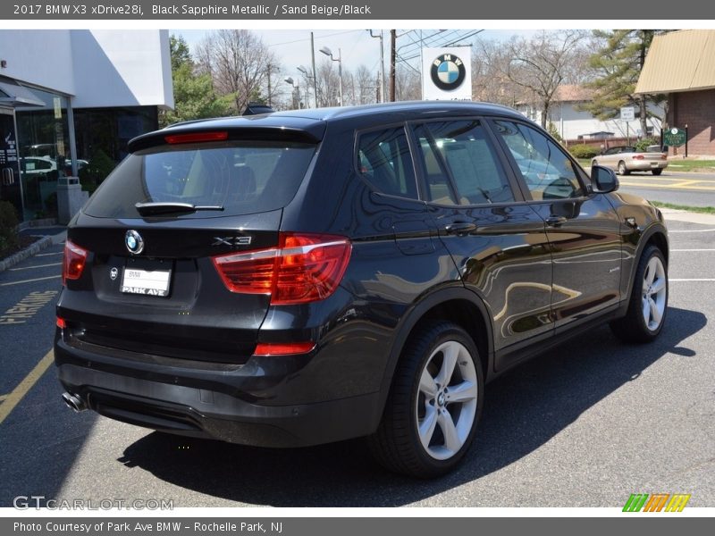 Black Sapphire Metallic / Sand Beige/Black 2017 BMW X3 xDrive28i
