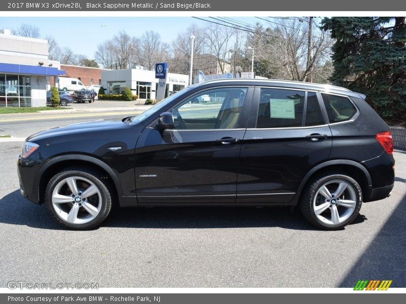 Black Sapphire Metallic / Sand Beige/Black 2017 BMW X3 xDrive28i