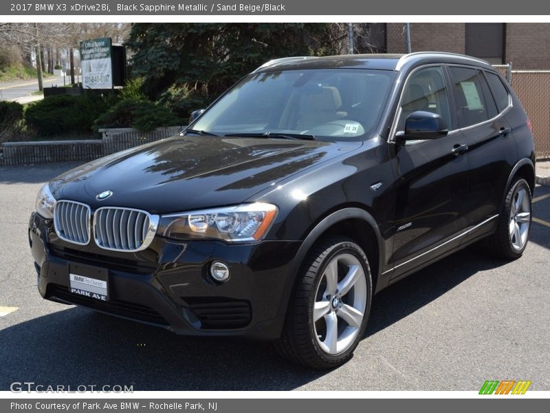 Black Sapphire Metallic / Sand Beige/Black 2017 BMW X3 xDrive28i