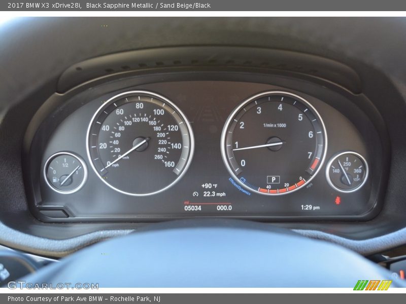 Black Sapphire Metallic / Sand Beige/Black 2017 BMW X3 xDrive28i