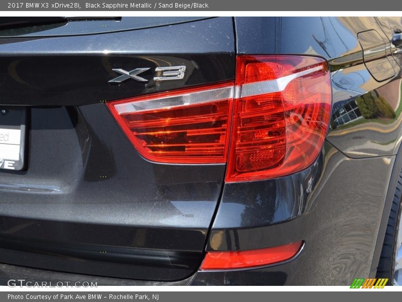 Black Sapphire Metallic / Sand Beige/Black 2017 BMW X3 xDrive28i