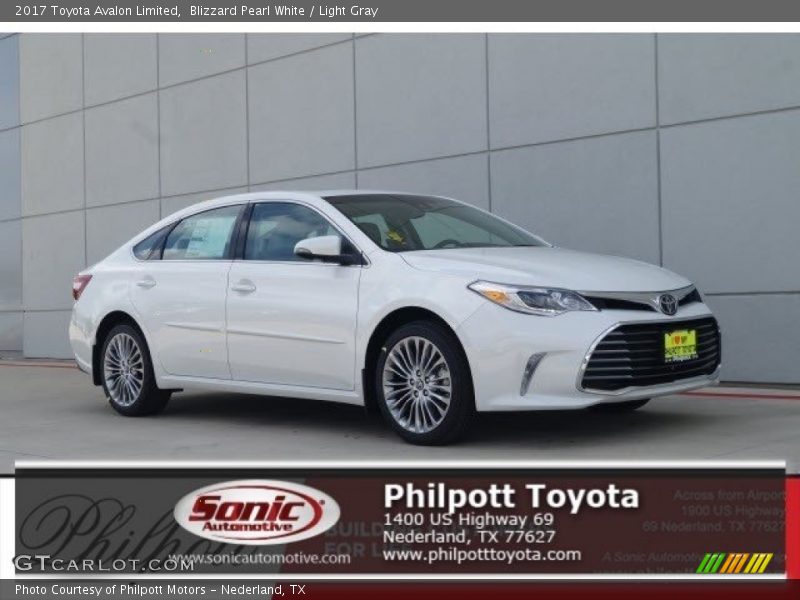 Blizzard Pearl White / Light Gray 2017 Toyota Avalon Limited