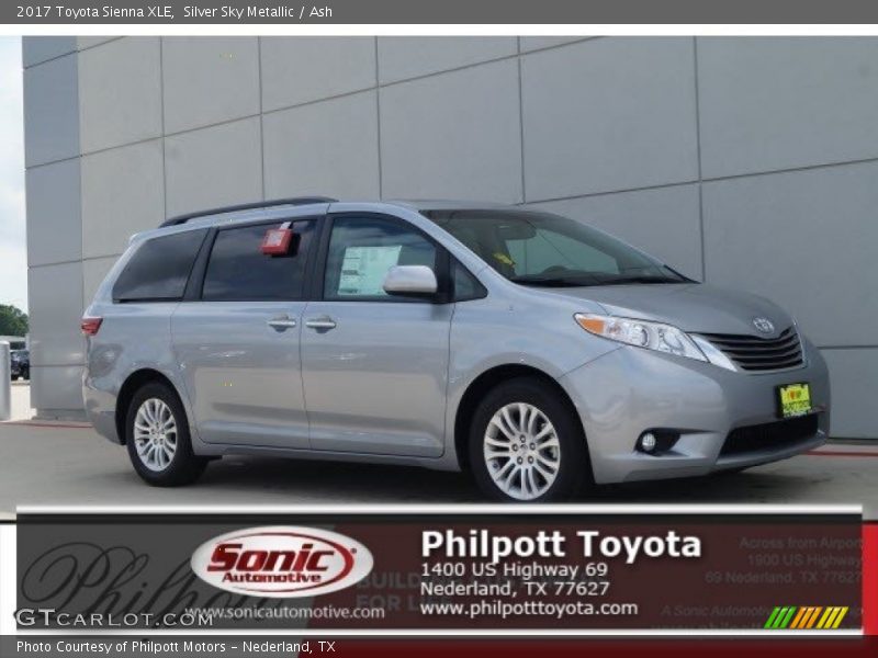 Silver Sky Metallic / Ash 2017 Toyota Sienna XLE