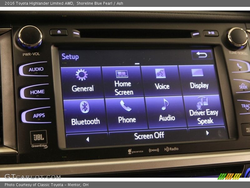 Shoreline Blue Pearl / Ash 2016 Toyota Highlander Limited AWD