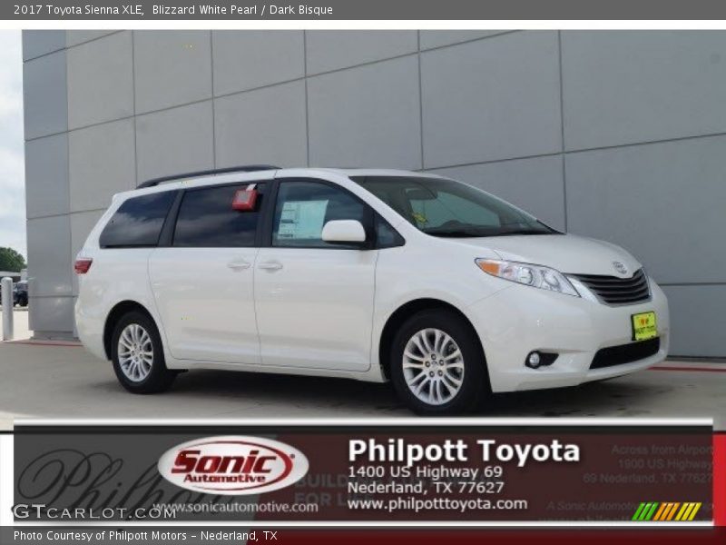 Blizzard White Pearl / Dark Bisque 2017 Toyota Sienna XLE