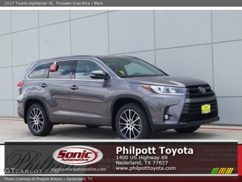 Predawn Gray Mica / Black 2017 Toyota Highlander SE