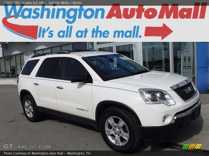 Summit White / Ebony 2007 GMC Acadia SLE AWD