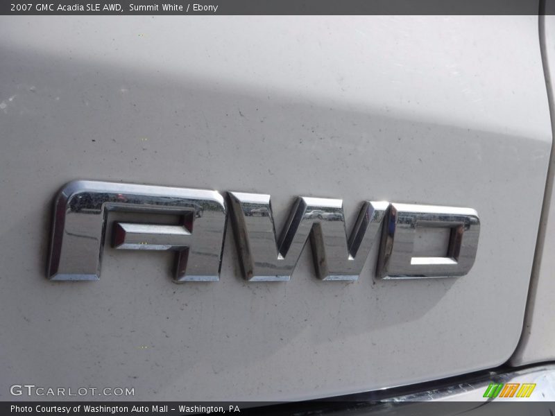 Summit White / Ebony 2007 GMC Acadia SLE AWD