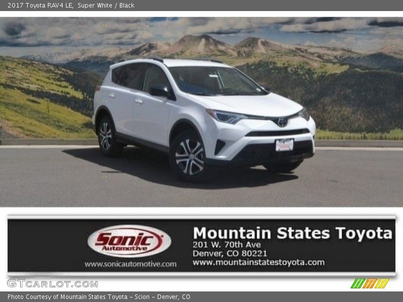 Super White / Black 2017 Toyota RAV4 LE