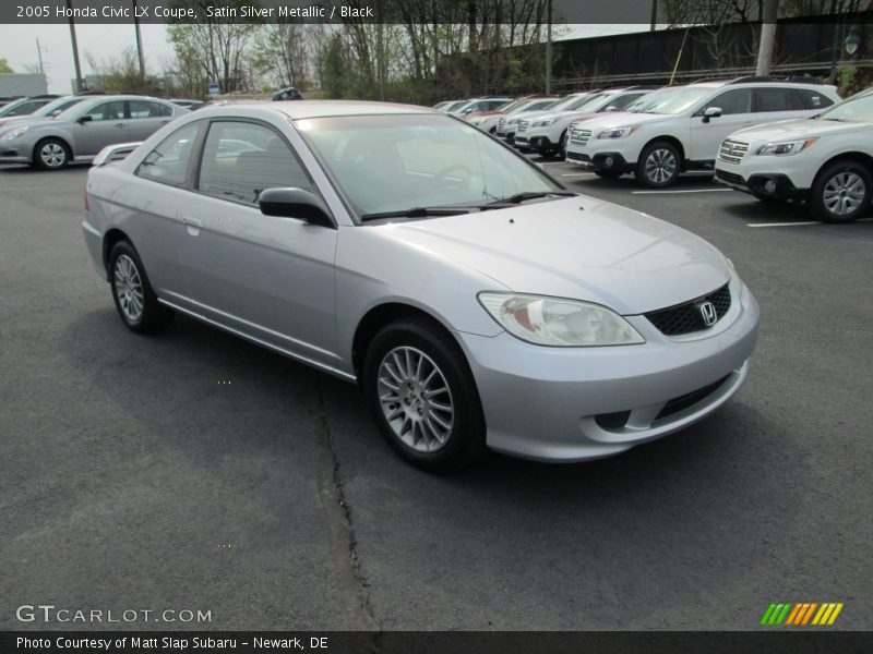 Satin Silver Metallic / Black 2005 Honda Civic LX Coupe