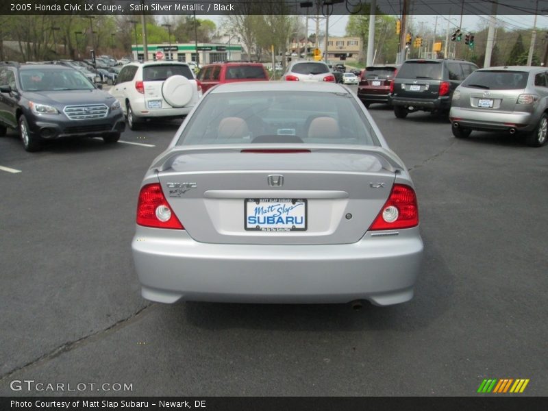 Satin Silver Metallic / Black 2005 Honda Civic LX Coupe