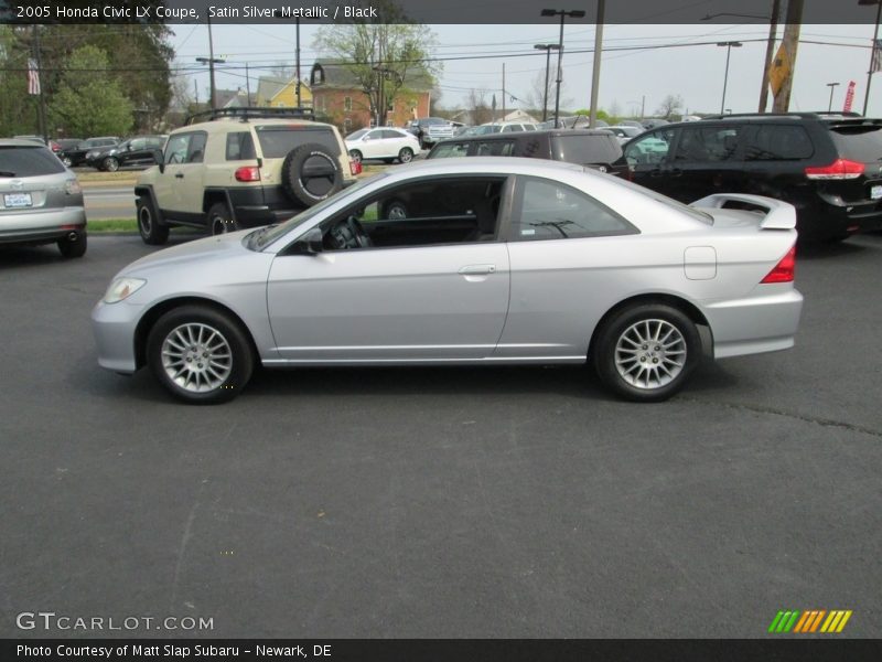 Satin Silver Metallic / Black 2005 Honda Civic LX Coupe