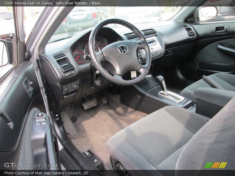 Satin Silver Metallic / Black 2005 Honda Civic LX Coupe
