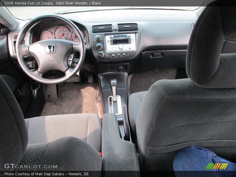 Satin Silver Metallic / Black 2005 Honda Civic LX Coupe