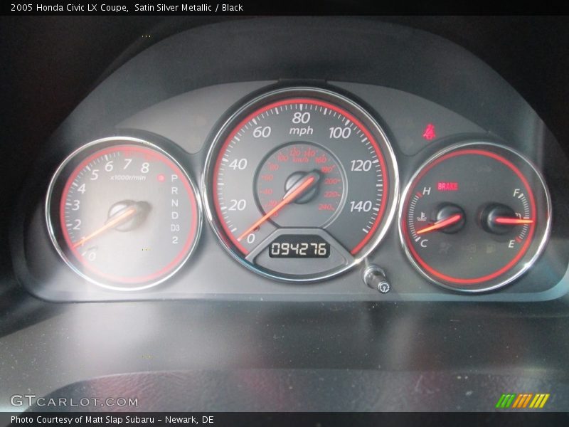 Satin Silver Metallic / Black 2005 Honda Civic LX Coupe